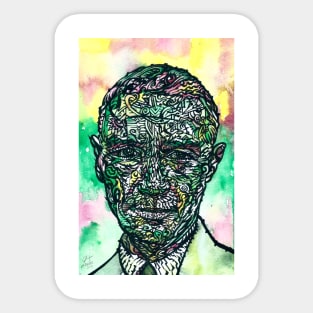 J. ROBERT OPPENHEIMER - watercolor and ink portrait Sticker